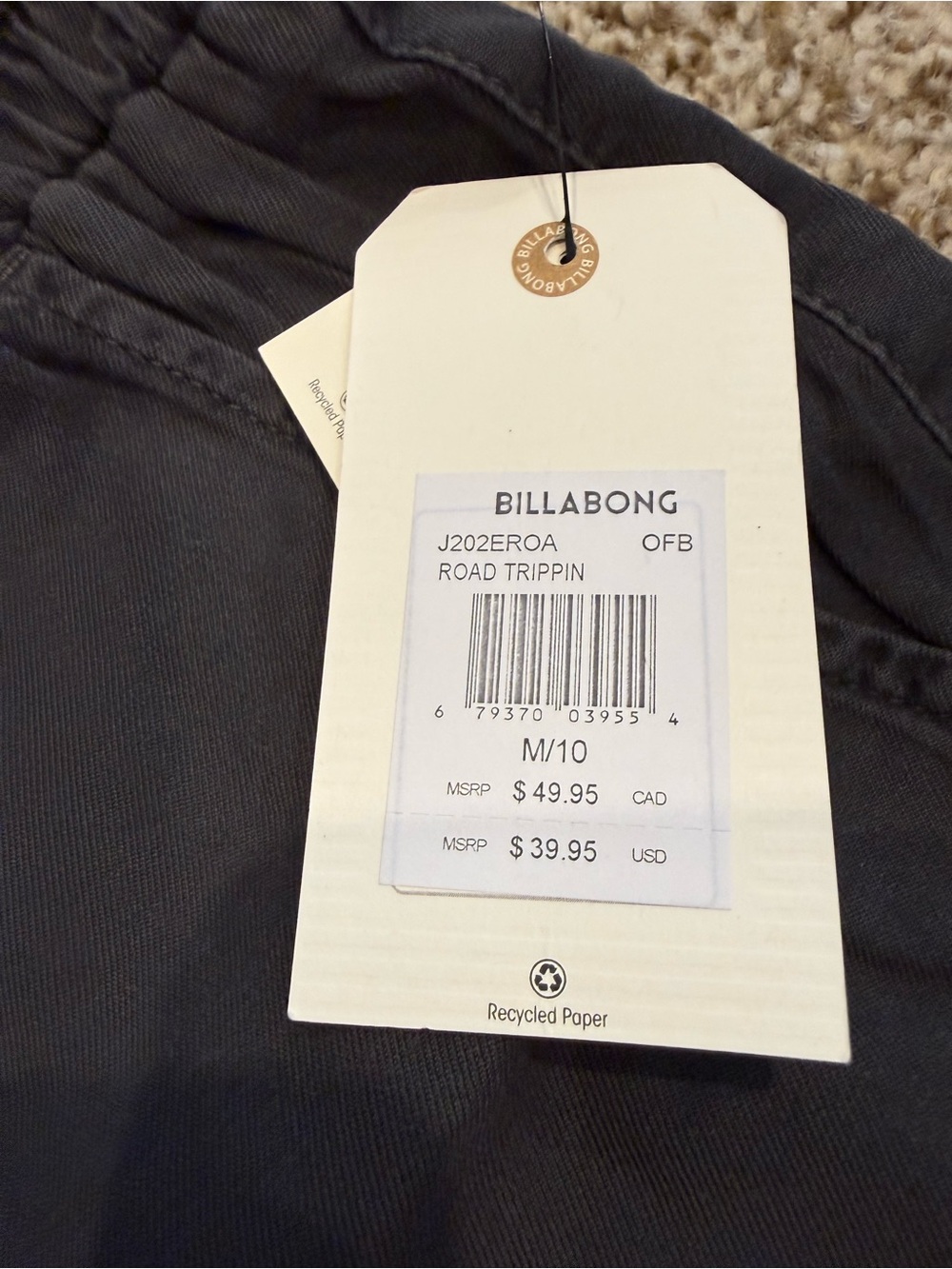 Billabong Women's Black Athletic Drawstring Shorts with White Tie - Picture 3 of 9